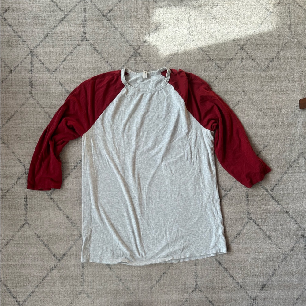 Lululemon men’s baseball Henley tee Red Grey Large